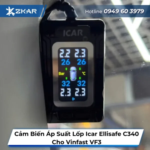 Cảm Biến Áp Suất Lốp Icar Ellisafe C340 Cho Vinfast VF3