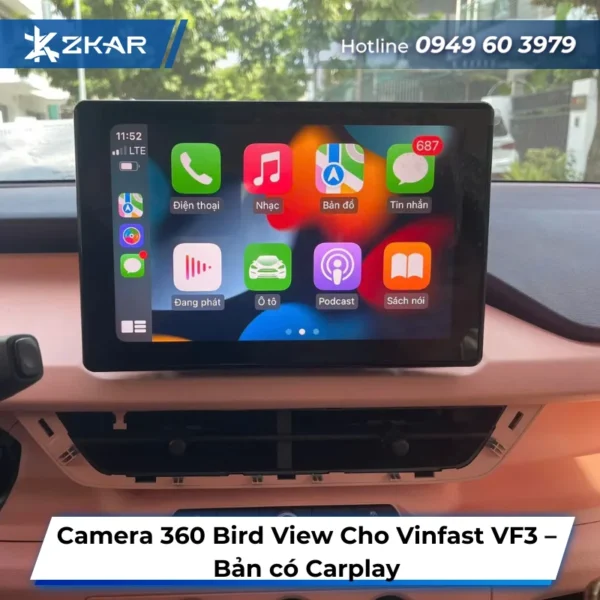 Camera 360 Bird View Cho Vinfast VF3 – Bản có Carplay