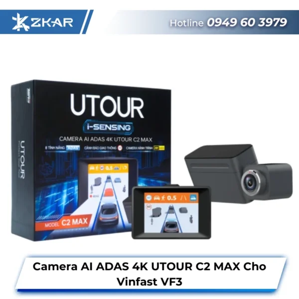 Camera AI ADAS 4K UTOUR C2 MAX Cho Vinfast VF3