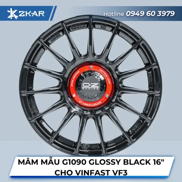 MÂM MẪU G1090 GLOSSY BLACK 16″ CHO VINFAST VF3