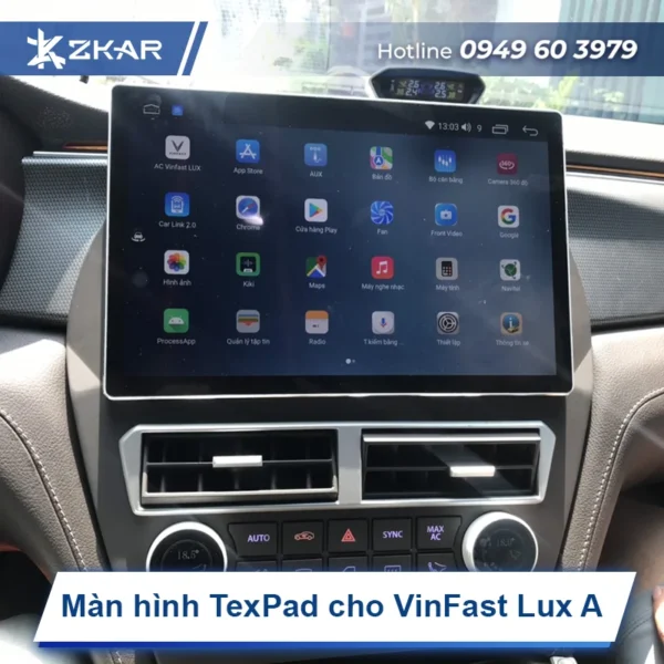 Gắn màn hình TexPad 13.3 inch cho VinFast Lux A