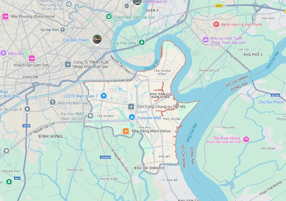 Vị Trí Quận 7 Trên Google Maps