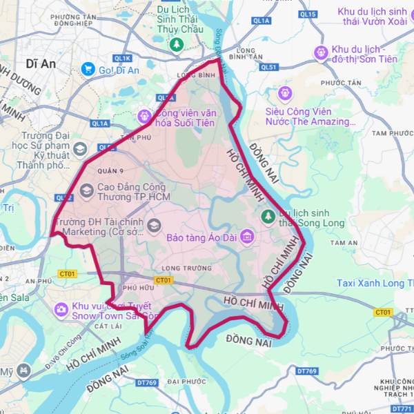 Vị Trí Quận 9 Trên Google Maps
