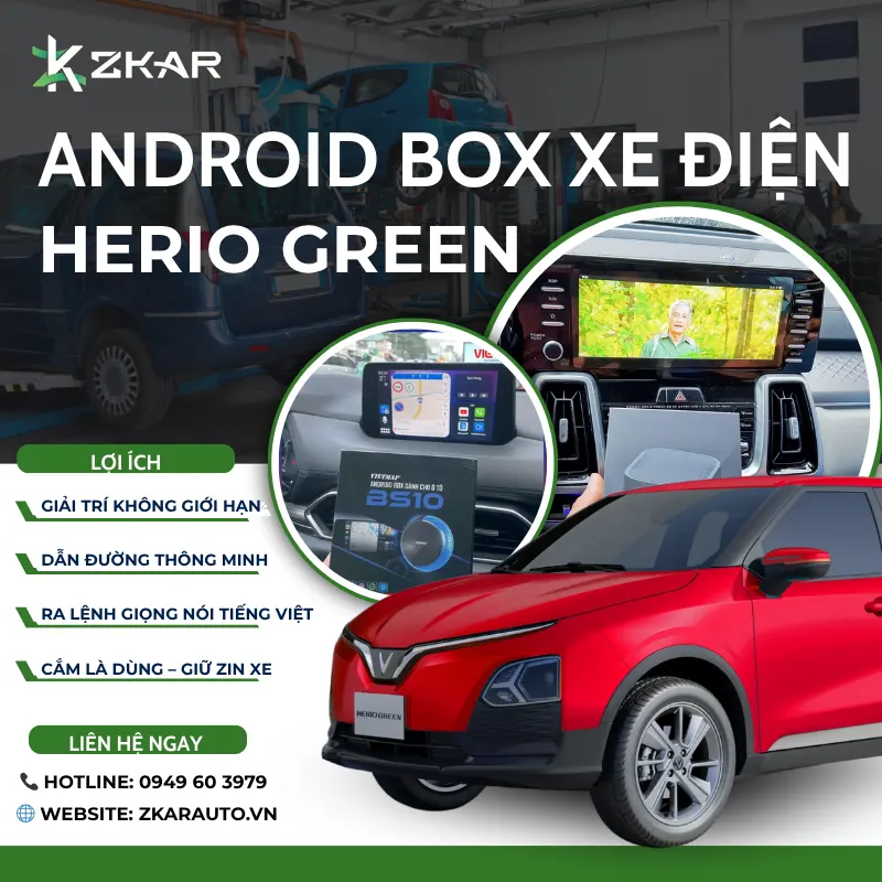 Lắp Android Box Cho Xe Điện VinFast Herio Green