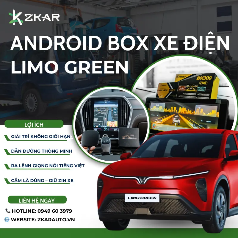 Lắp Android Box Cho Xe Điện VinFast Limo Green