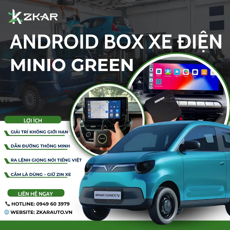 Lắp Android Box Cho Xe Điện VinFast Minio Green