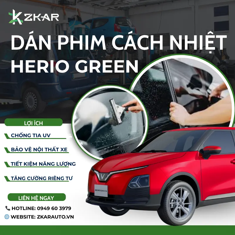 Dán Phim Cách Nhiệt Xe VinFast Herio Green