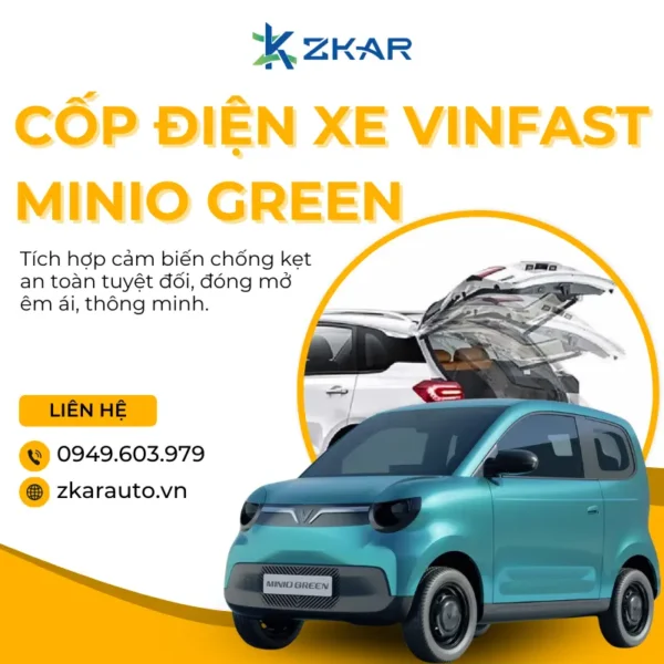 Gắn Cốp Điện Cho Xe Điện VinFast Minio Green