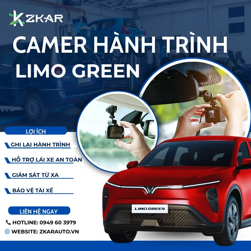 Gắn Camera Hành Trình Cho Xe Vinfast Limo Green