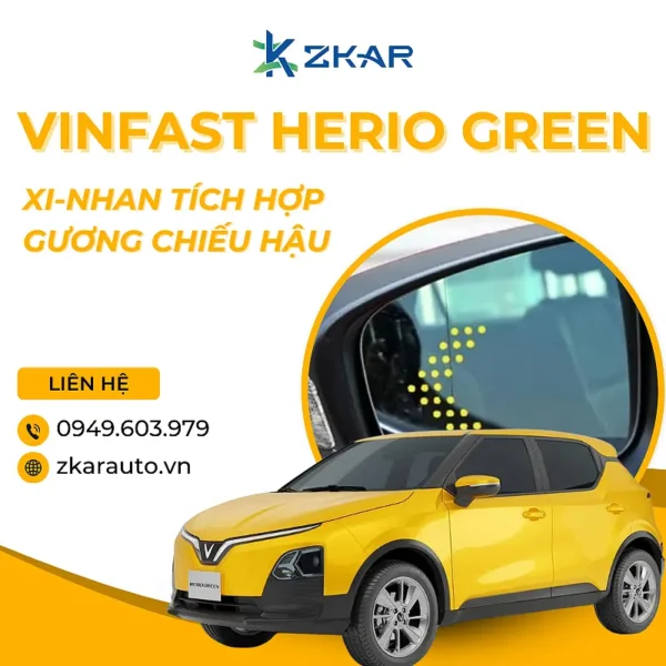 Lắp gương điện tích hợp xi nhan xe vinfast herio green