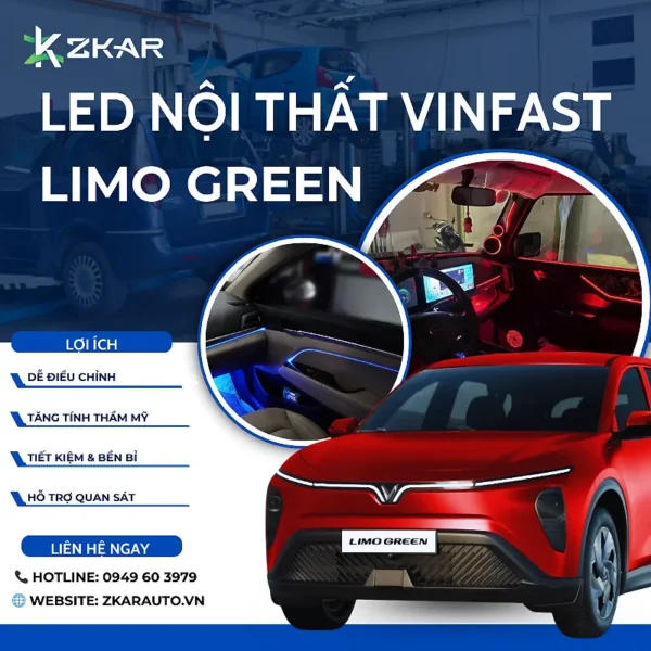 Độ Led Nội Thất Xe Điện Vinfast Limo Green