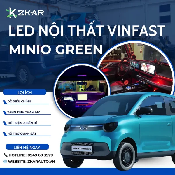 Độ Led Nội Thất Xe Điện Vinfast Minio Green