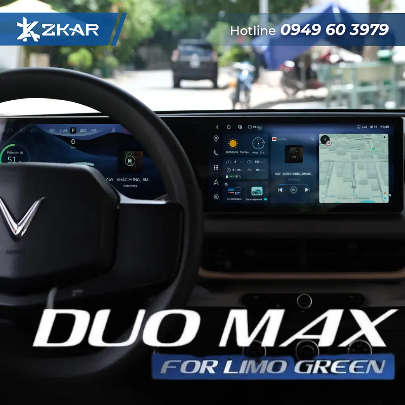 Màn hình android dounax 2in1 cho vinfast limo green