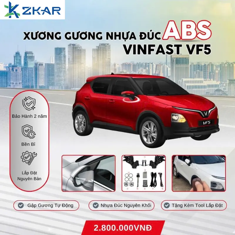 Gương Gập Điện Xe VinFast VF5 - Nhựa Đúc ABS